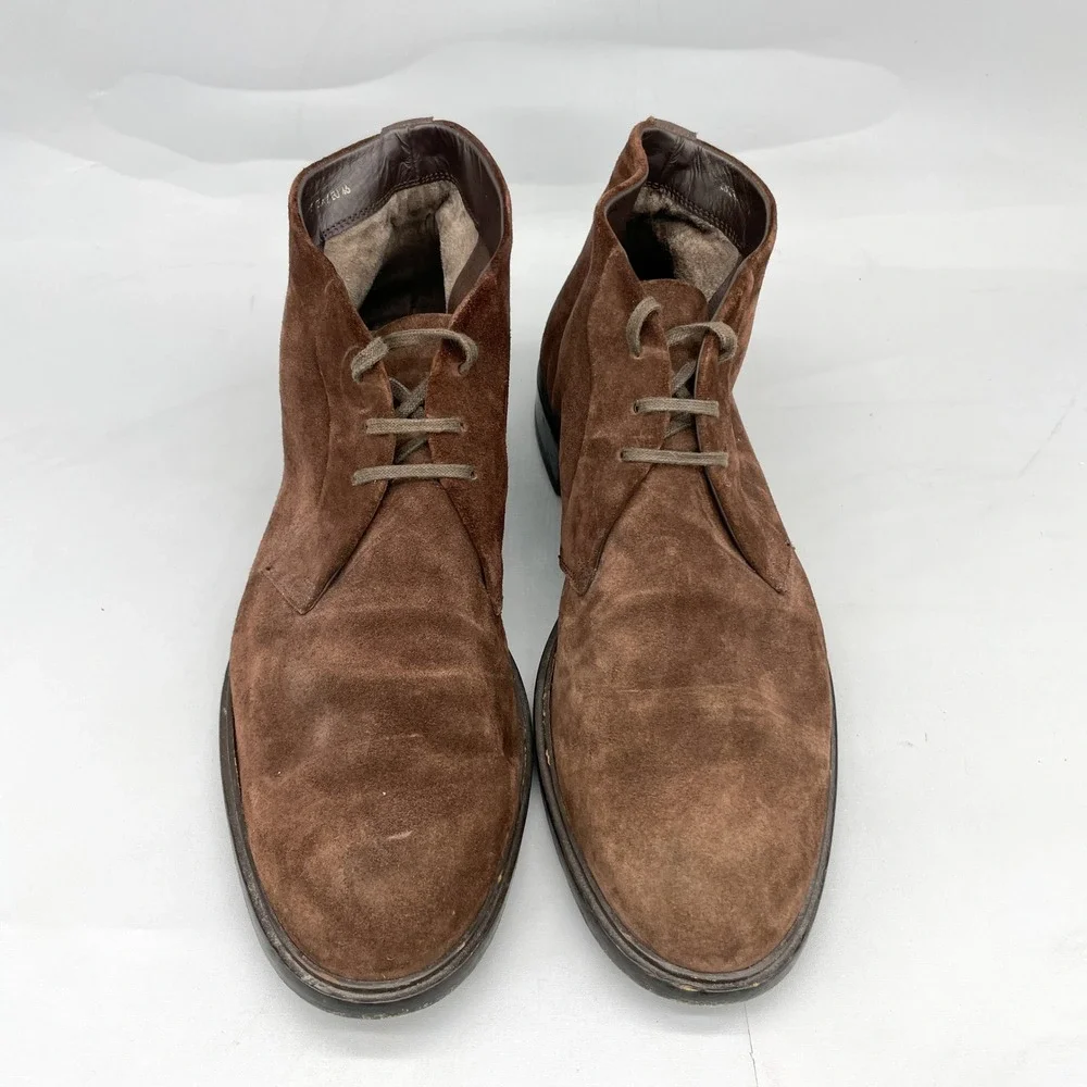 Vince Mens 12M Brown Suede Chukka Boots Brown Lace Up Desert Preppy Classic